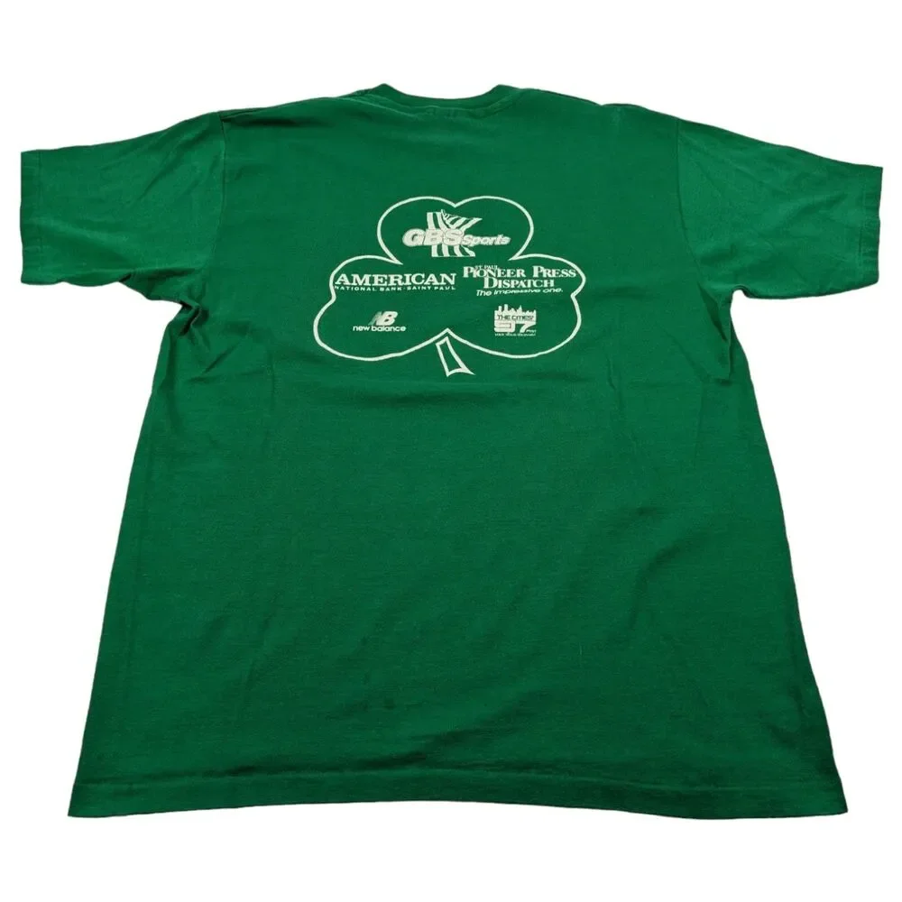 Vintage 80s St. Patrick's Day 8K Run‎ Anoka MN T-Shirt Green Size XL Rare